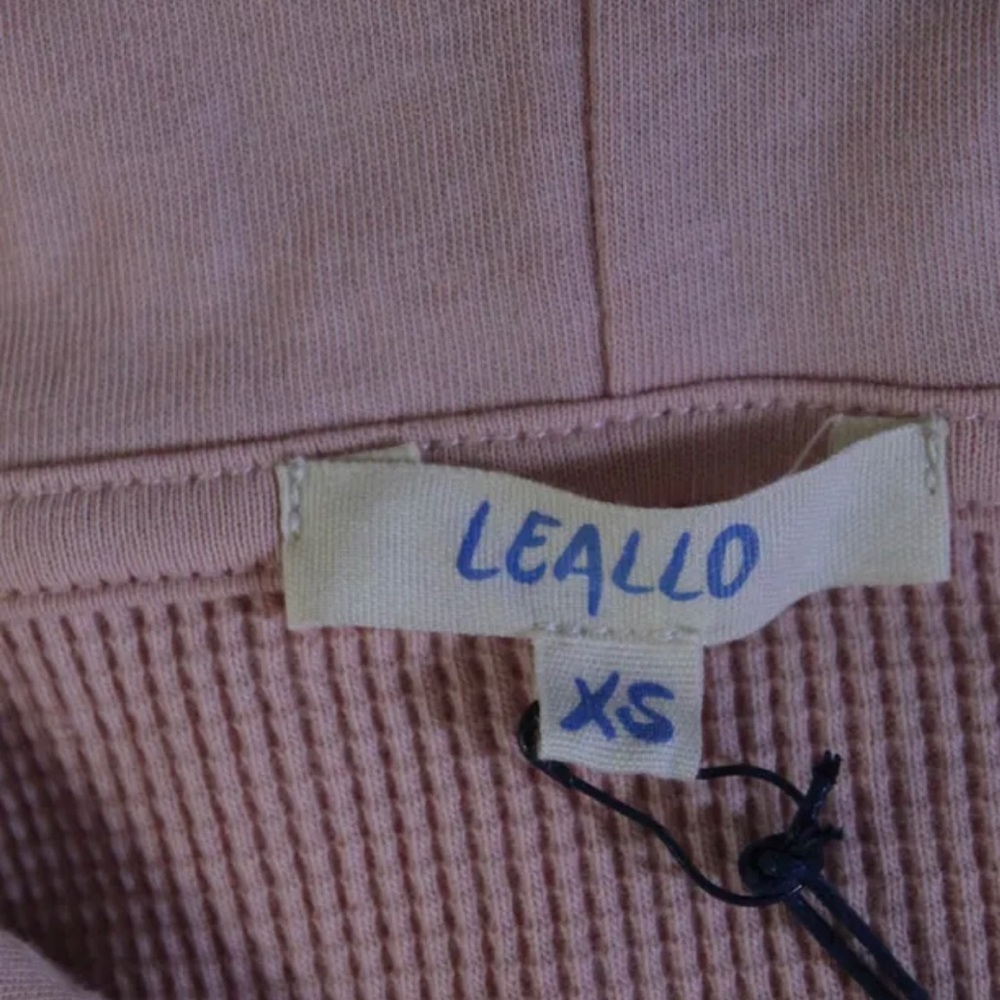 Leallo waffle cotton stretch hoodie sweatshirt - Picture 6 of 9